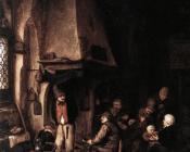 阿德里安 扬斯 范 奥斯塔德 : Interior of a Farmhouse with Skaters